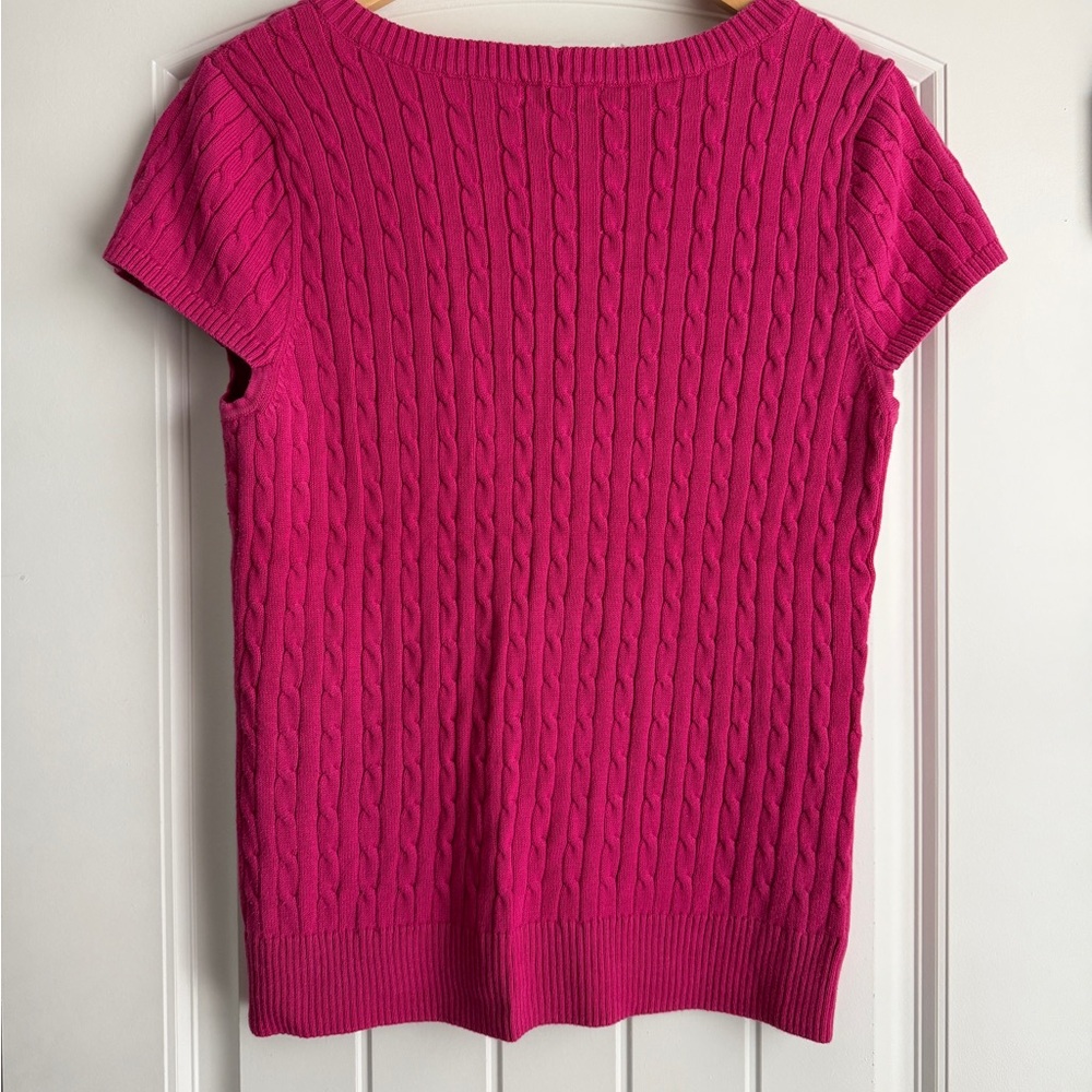 Willi Smith Fuchsia Cable Knit Sweater - Picture 4 of 4